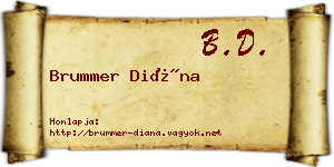 Brummer Diána névjegykártya